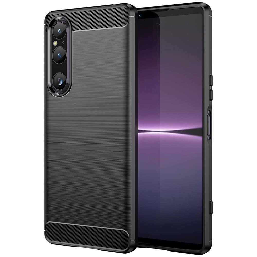 Carbon Brush TPU für Sony Xperia 1 V in Schwarz