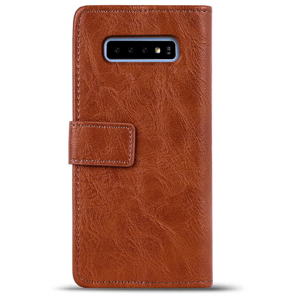 Retro Wallet für Samsung Galaxy S10e in Kastanienbraun