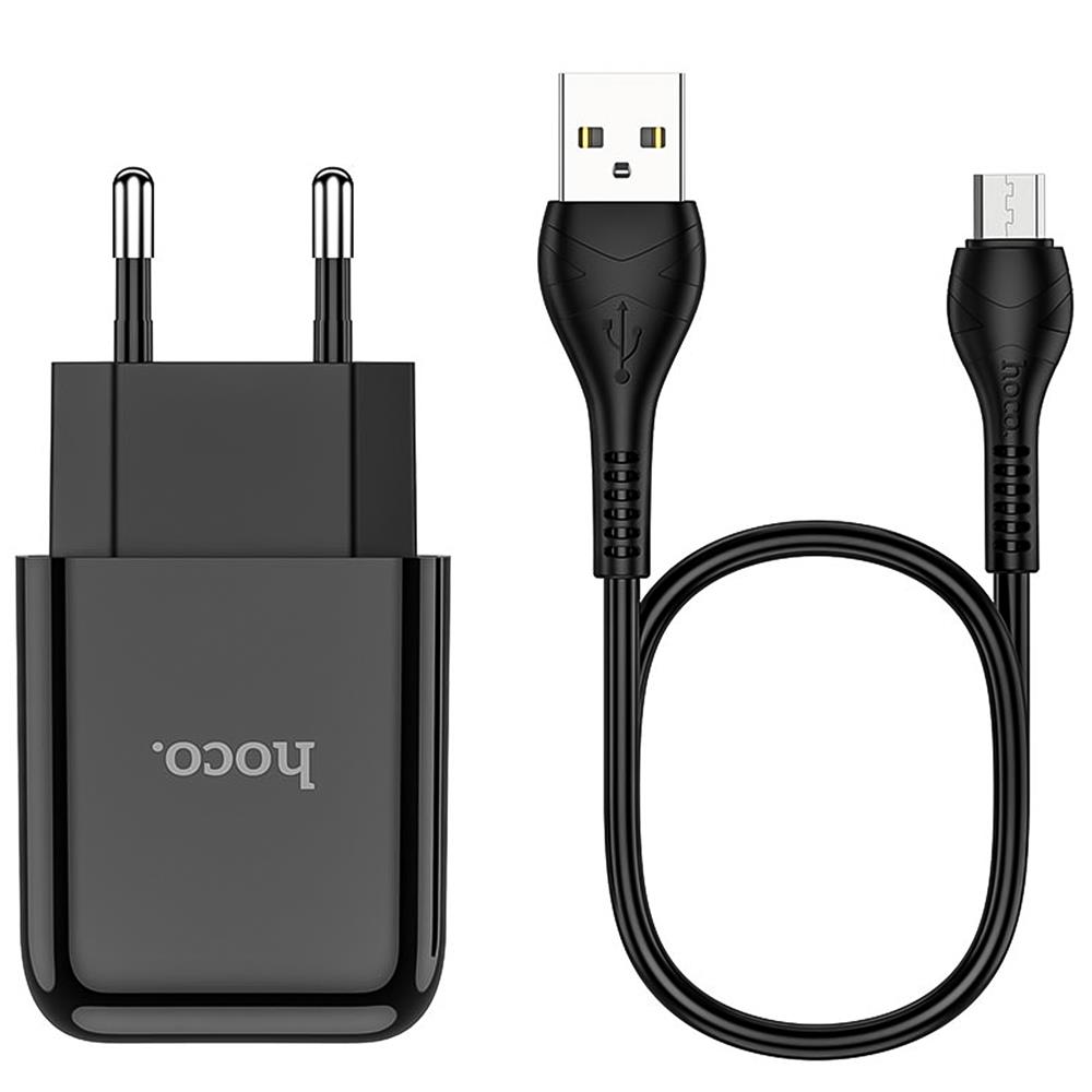 Netz-Ladegerät Hoco - N2 microUSB in Schwarz
