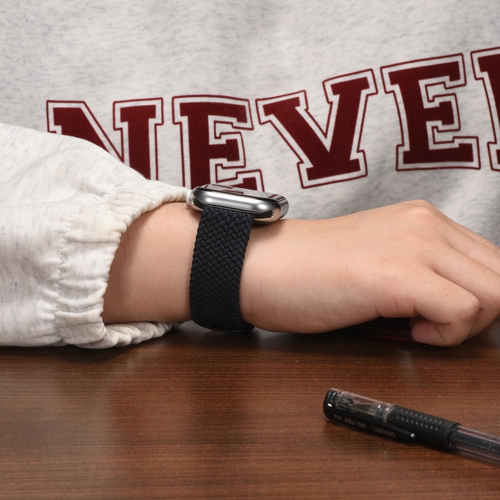 Loop Nylonarmband für Apple Watch 1-11/SE1-3/Ultra1-3 - 42/44/45/49mm in Anthrazitgrau - Universal