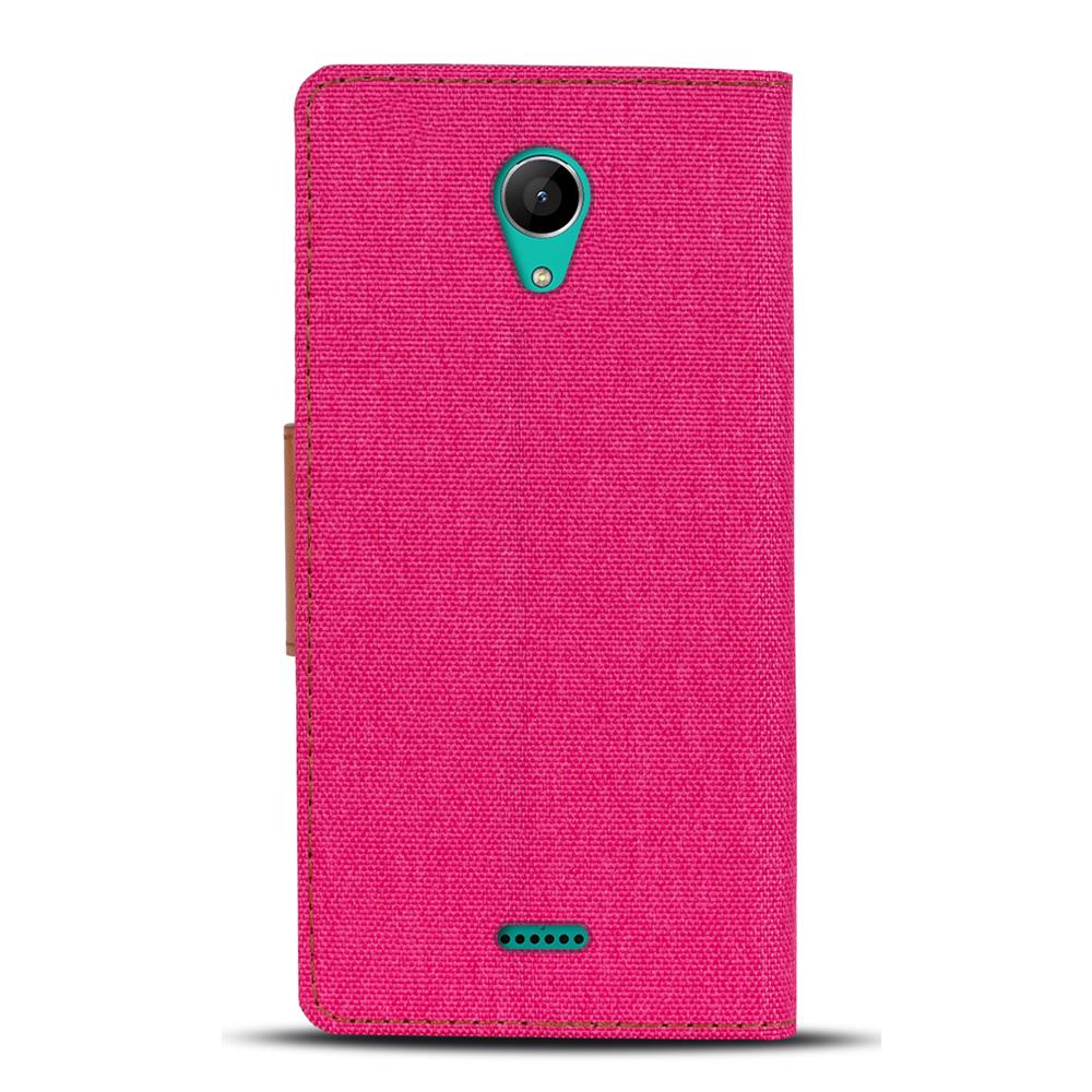 Textil Wallet für Wiko Freddy in Pink