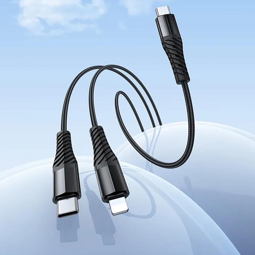 Hoco USB Kabel - X123 2in1 USB-C auf USB-C/Lightning 1 Meter