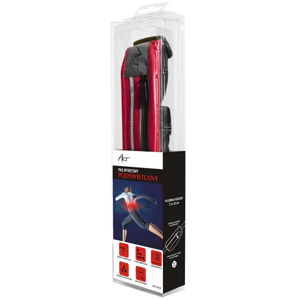 Sport Handy Hüftgürtel mit LED Beleuchtung in Rot