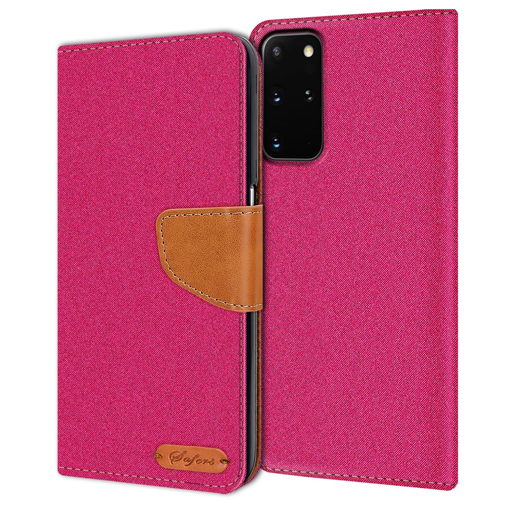 Textil Wallet für Samsung Galaxy S20 Plus in Pink