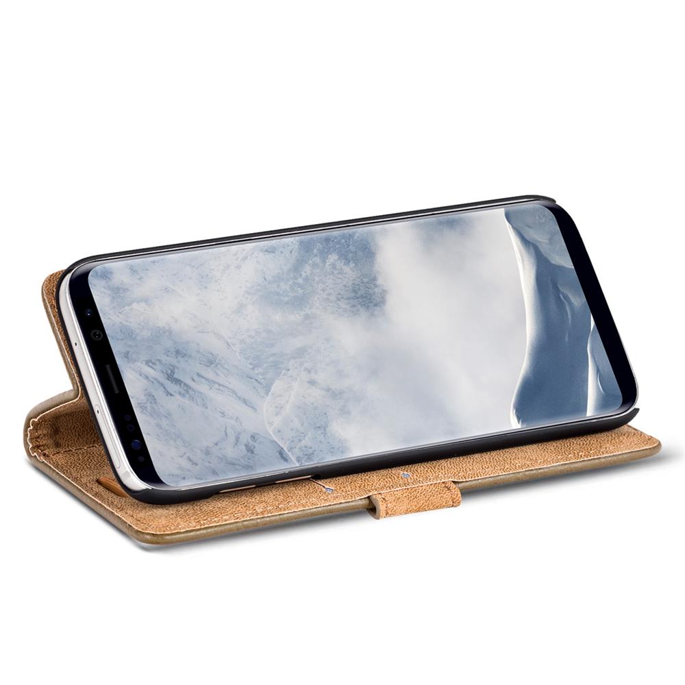 Retro Wallet für Samsung Galaxy S8 Plus in Mocca
