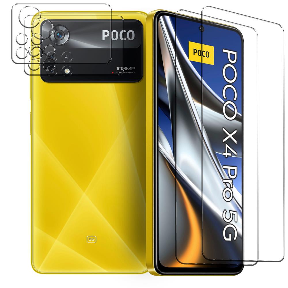 4in1 Glas Set für Xiaomi Poco X4 Pro 5G