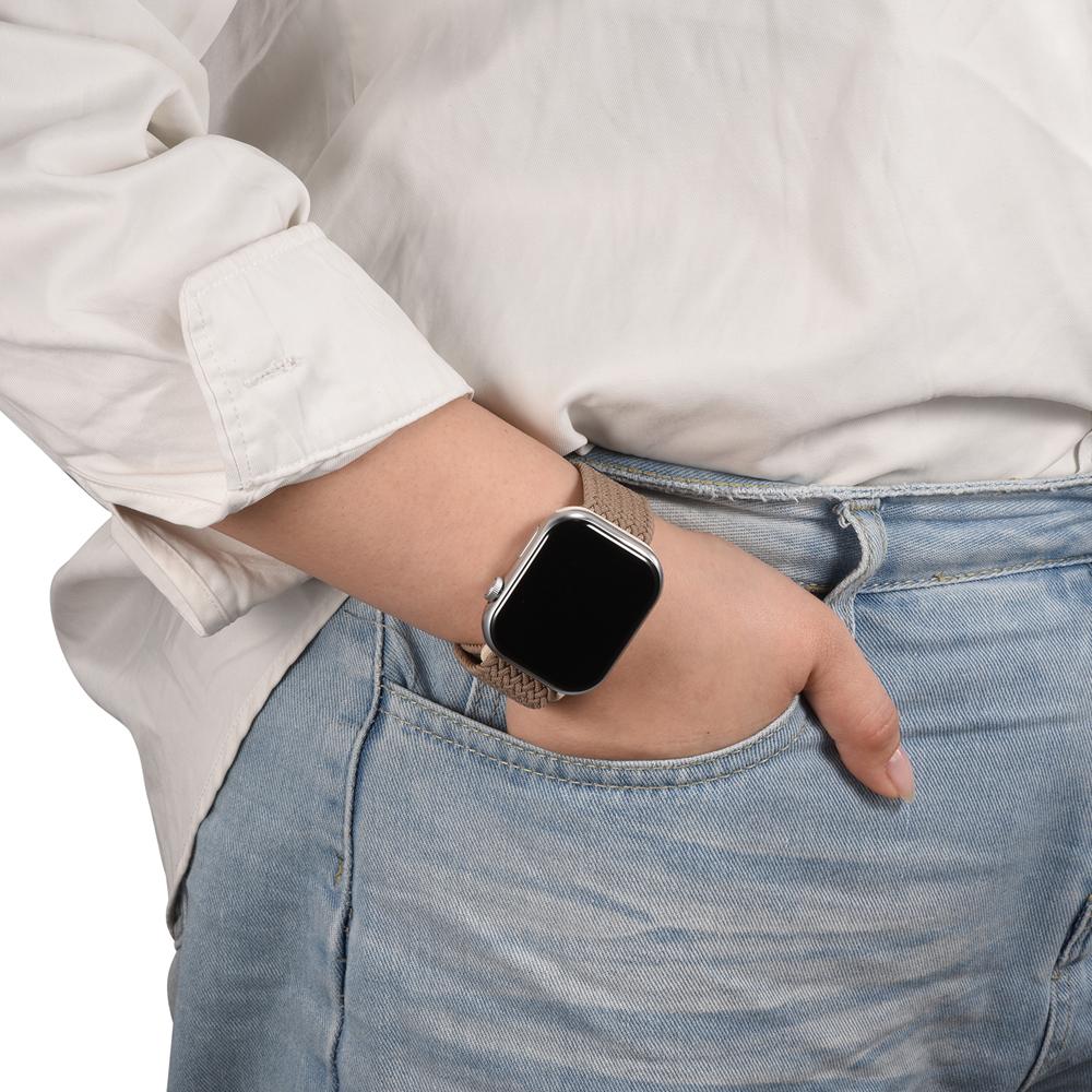 Loop Nylonarmband für Apple Watch 1-11/SE1-3/Ultra1-3 - 42/44/45/49mm in Tonbraun - Universal