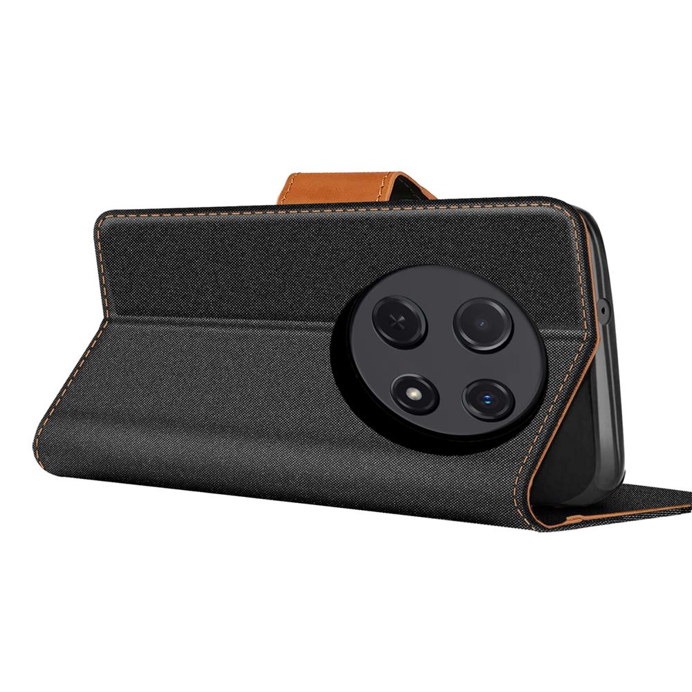 Textil Wallet für Huawei Nova 12i in Schwarz