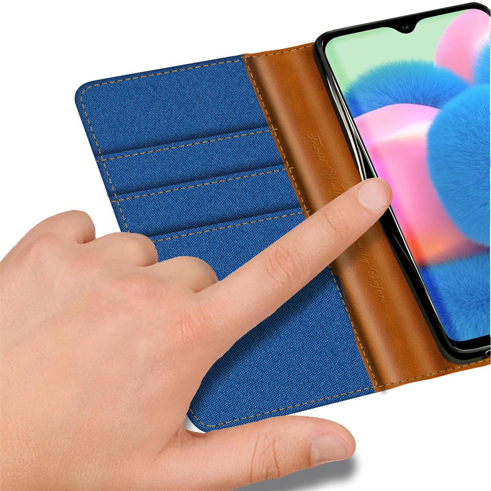 Textil Wallet für Samsung Galaxy A32 5G in Blau