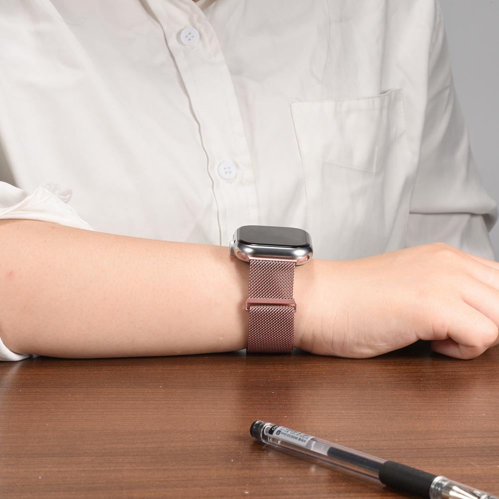 Milanese Edelstahlarmband Apple Watch 1-11/SE1-3/Ultra1-3 - 42/44/45/49mm in Altrosa - Universal