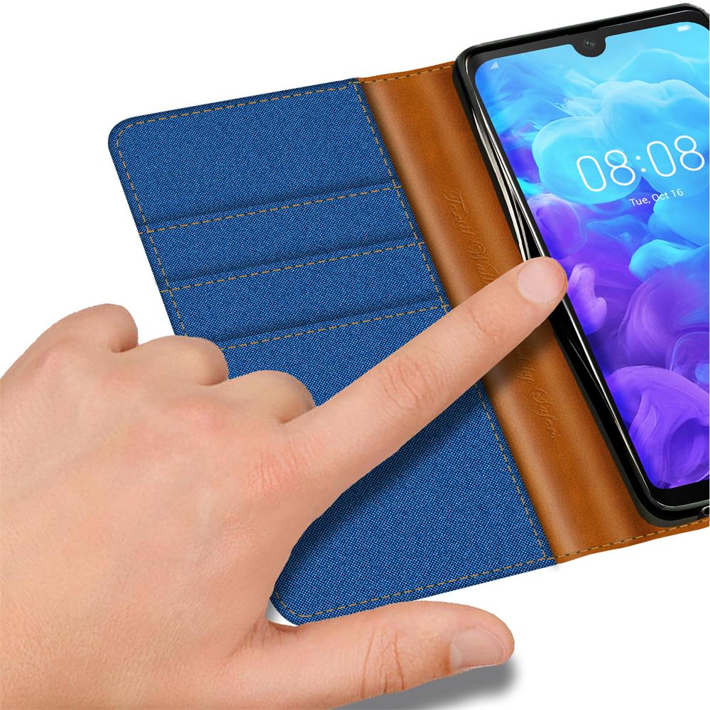 Textil Wallet für Huawei Y5 2019 in Blau