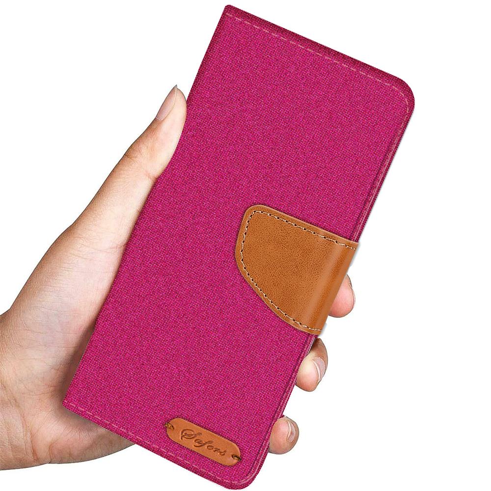 Textil Wallet für Samsung Galaxy S9 Plus in Pink