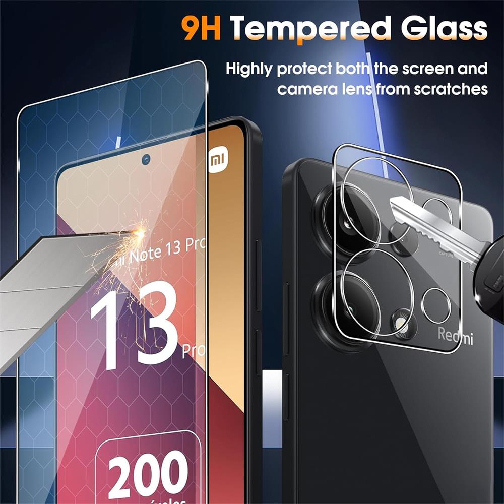 4in1 Glas Set für Xiaomi Redmi Note 13 Pro 5G