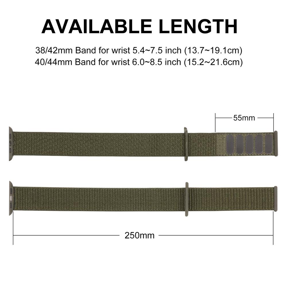 Fitnessarmband Nylon für Apple Watch 1-9 - 42/44/45 in Dunkelgrün