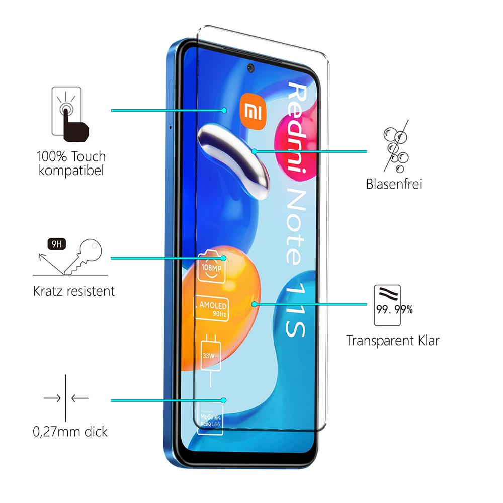 4in1 Glas Set für Xiaomi Redmi Note 11S