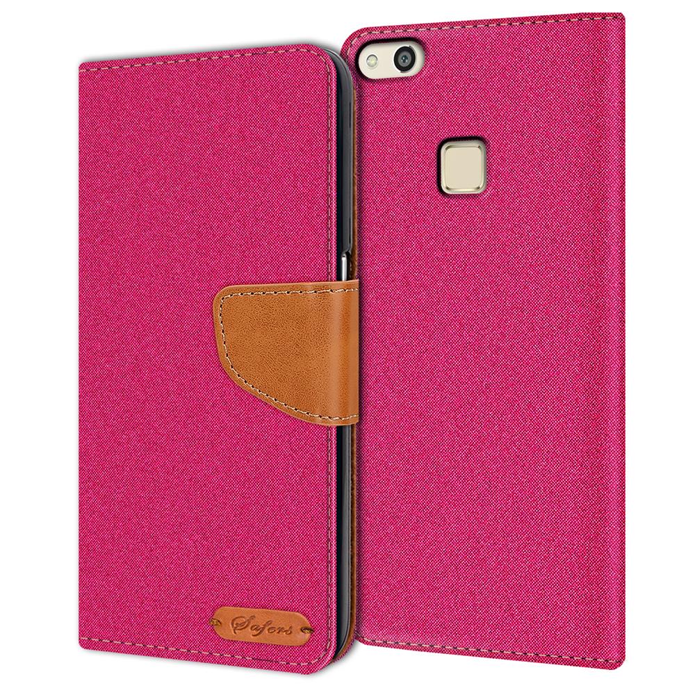 Textil Wallet für Huawei P10 Lite in Pink