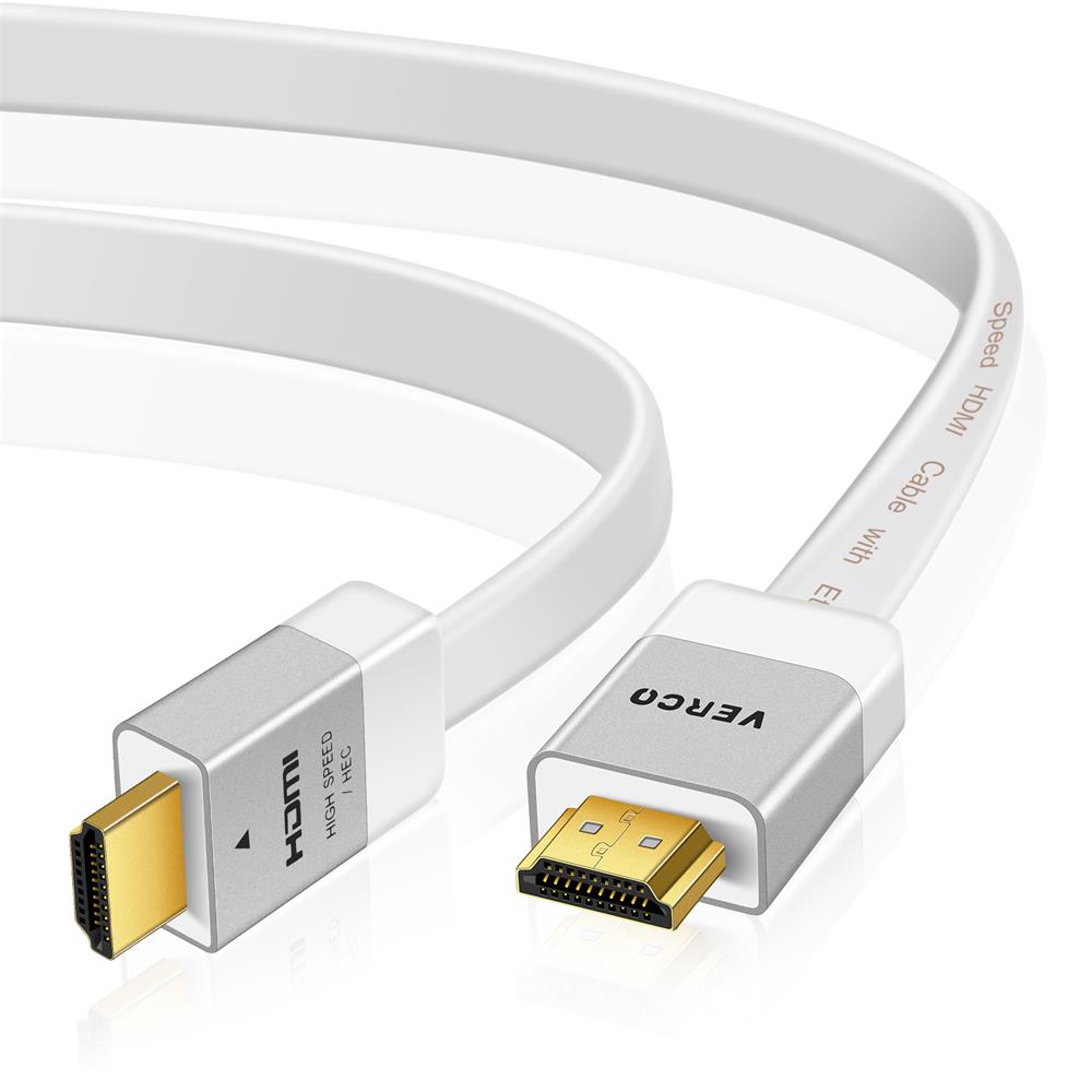 HDMI Flach Kabel - HD-Flat-100B - 7.5M in Weiss