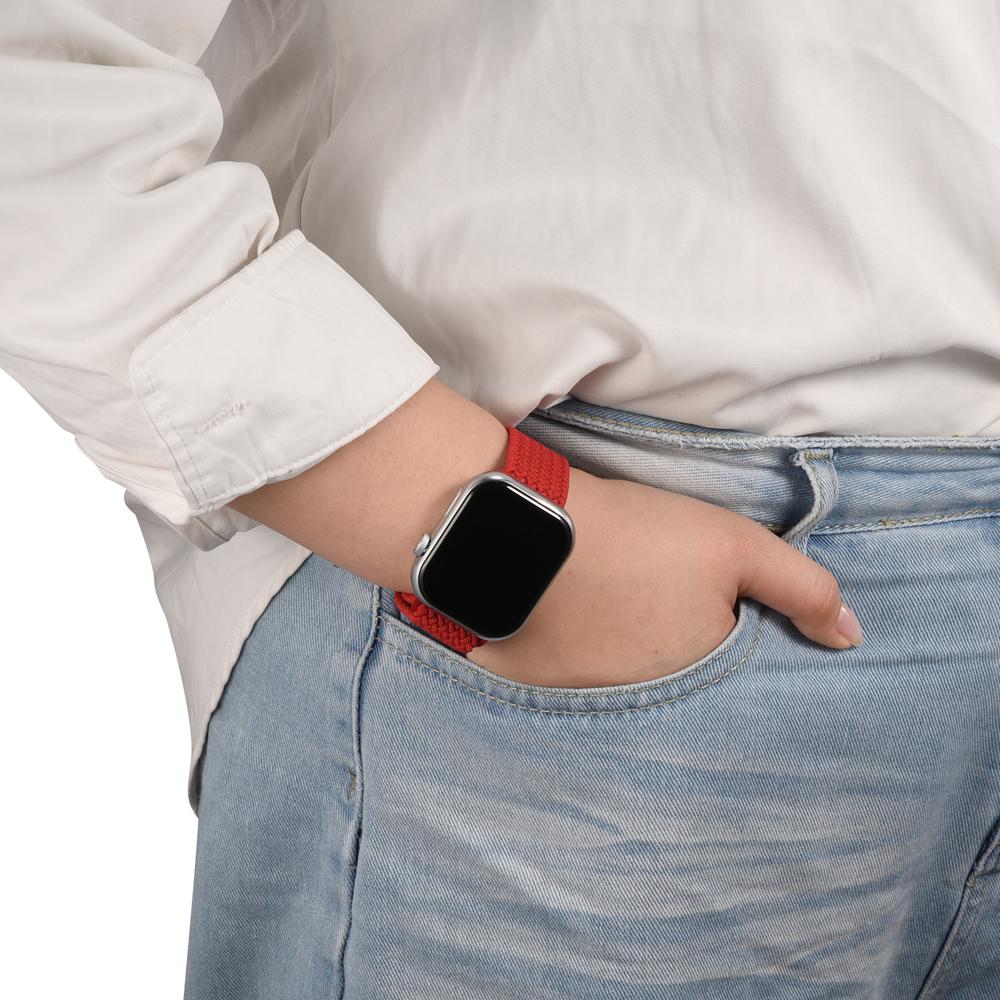 Loop Nylonarmband für Apple Watch 1-11/SE1-3/Ultra1-3 - 42/44/45/49mm in Rot - Universal