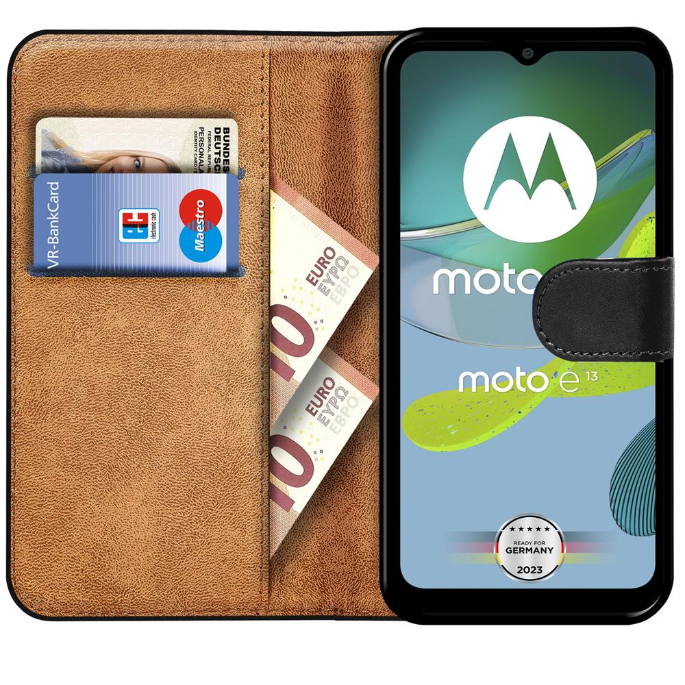 Basic Wallet für Motorola Moto E13 in Schwarz