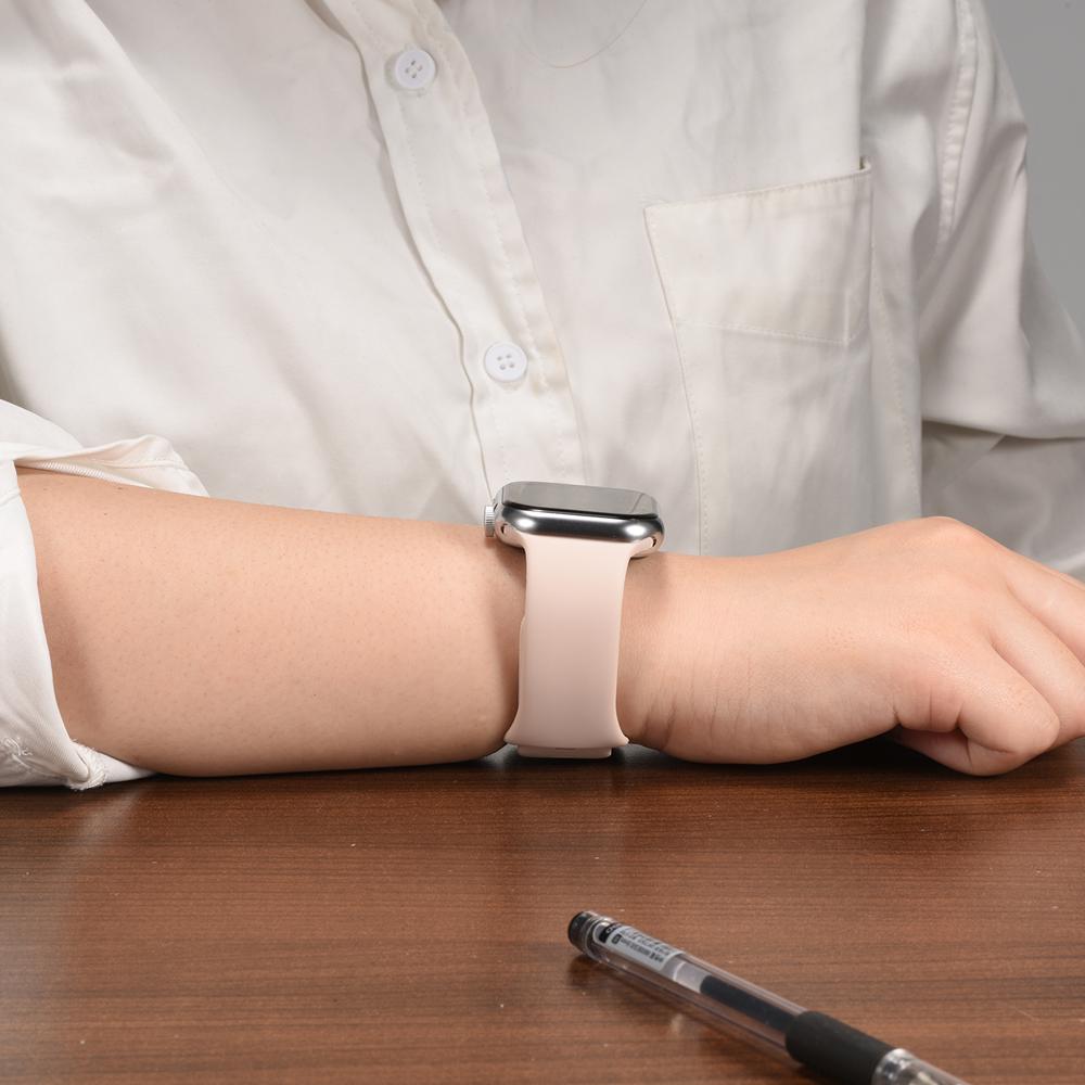 Silikonarmband Butterfly Apple Watch 1-11/SE1-3/Ultra1-3 - 42/44/45/49mm in Sandrosa - Größe L