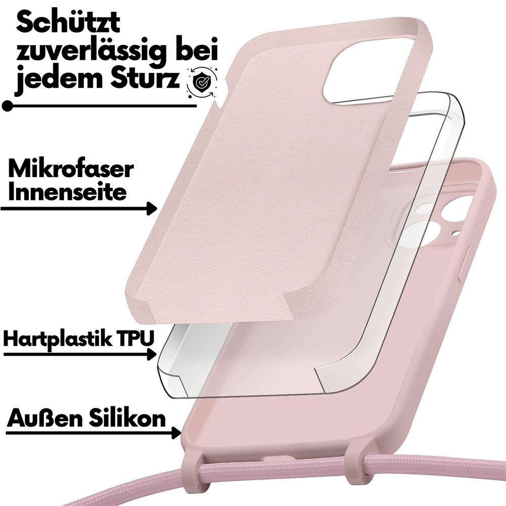 Connect Case Colour inkl. Kette für Apple iPhone 7 / 8 / SE 2 / SE 3 in Creme