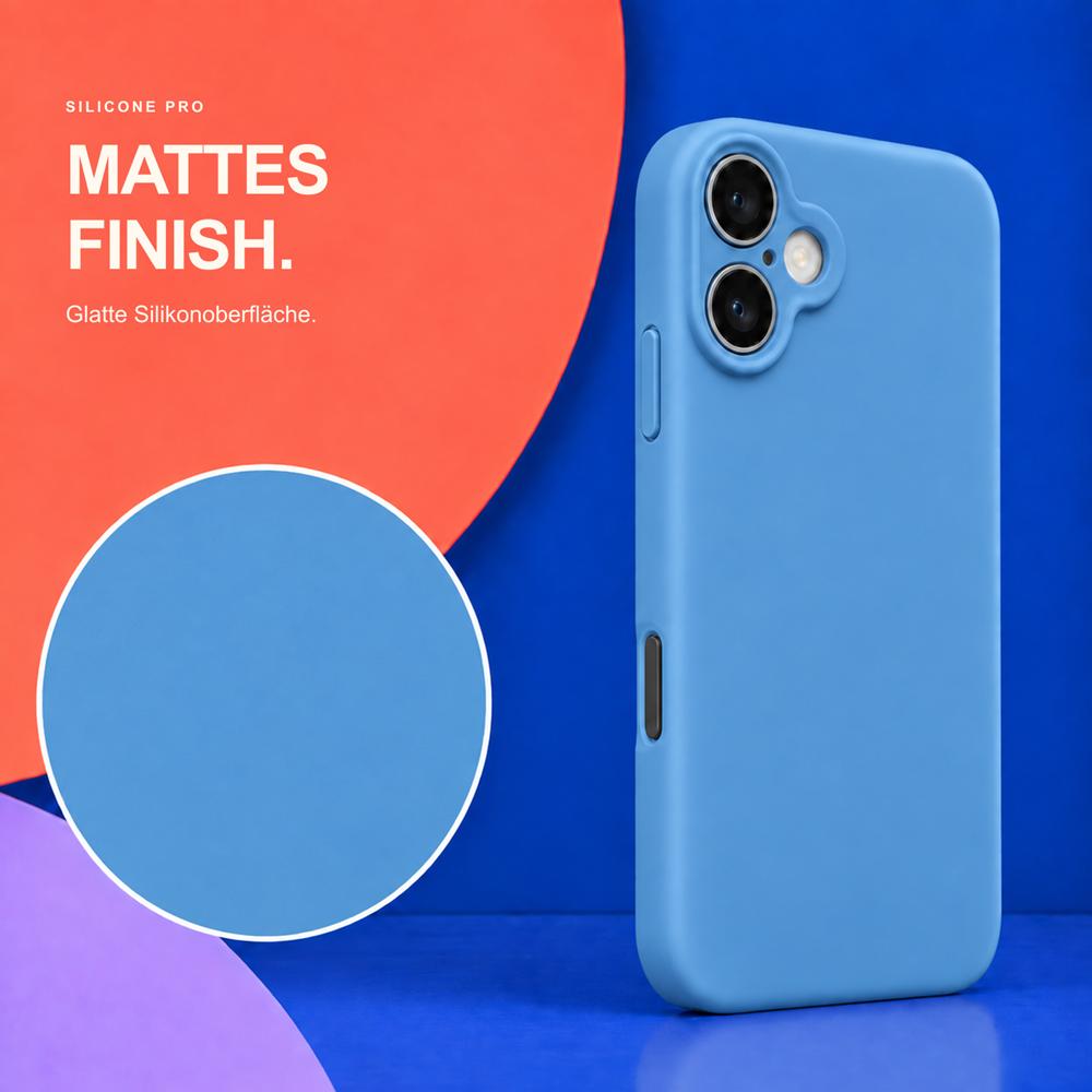 Silicone Pro · iPhone 16 · Marineblau