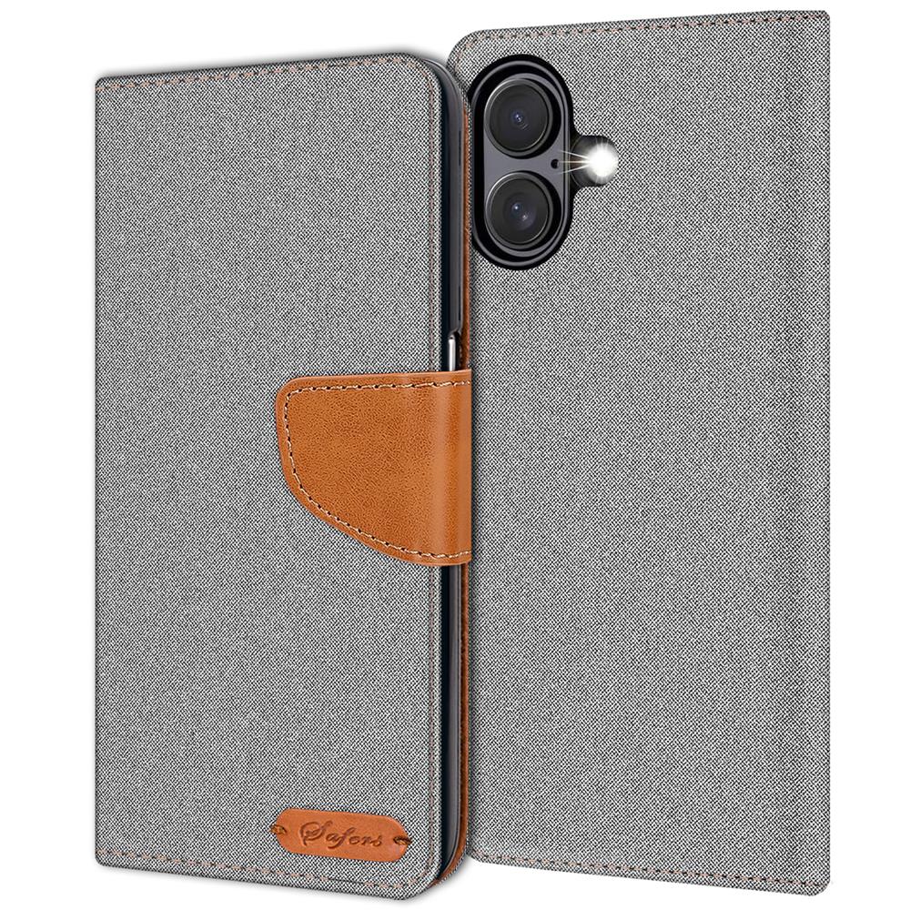 Textil Wallet für Apple iPhone 17 in Grau