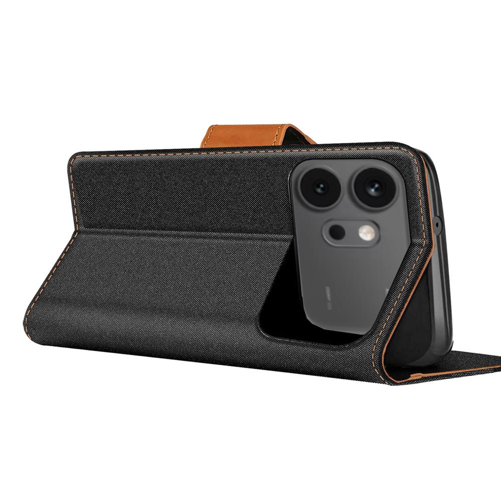 Textil Wallet für Honor 600 in Schwarz