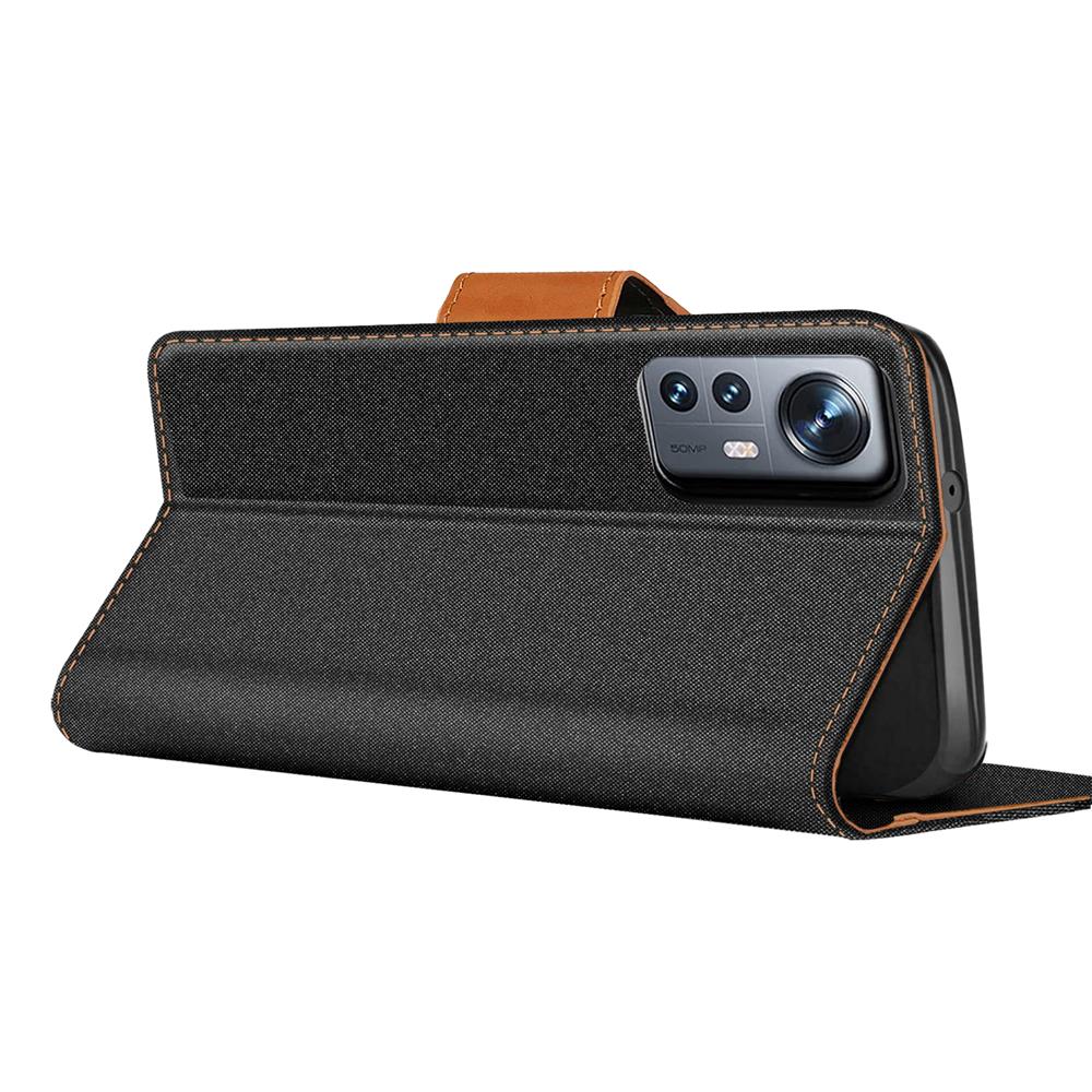 Textil Wallet für Xiaomi 12T / 12T Pro in Schwarz