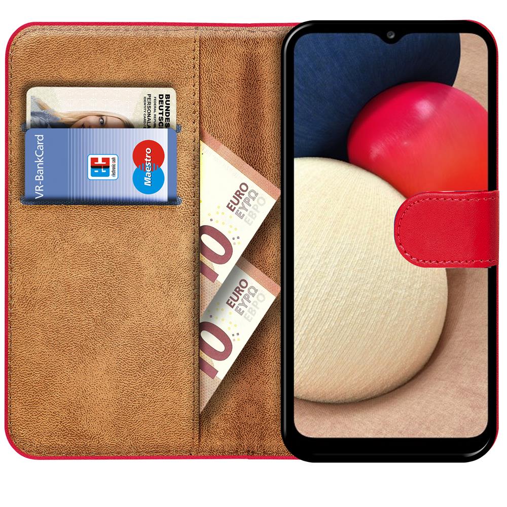 Basic Wallet für Samsung Galaxy A12 / M12 in Rot