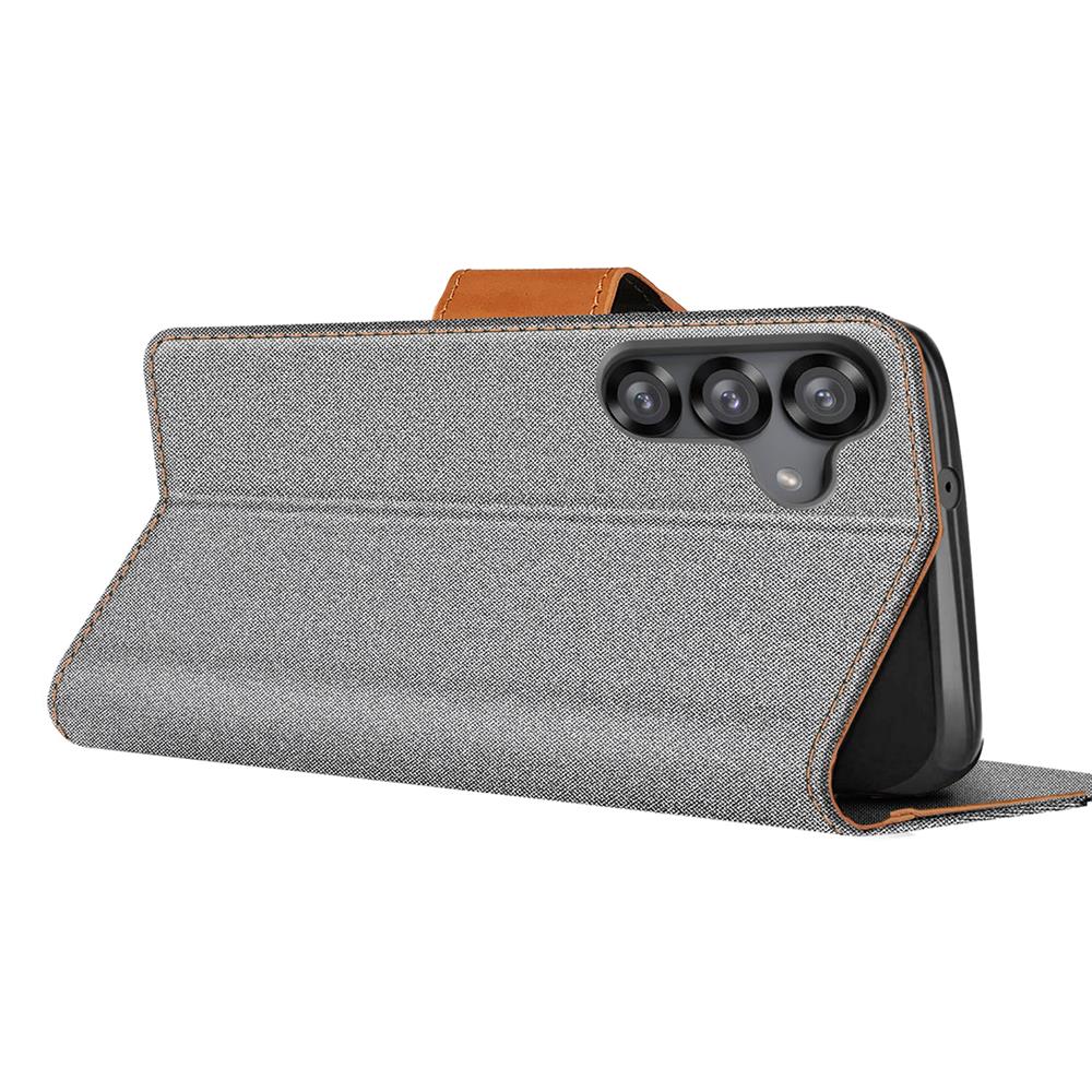 Textil Wallet für Samsung Galaxy S25 FE in Grau