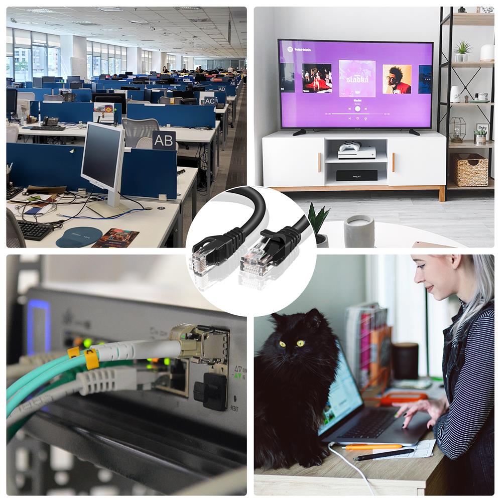 Patch RUND Kabel Cat6 - PC-600A - 8M in Schwarz