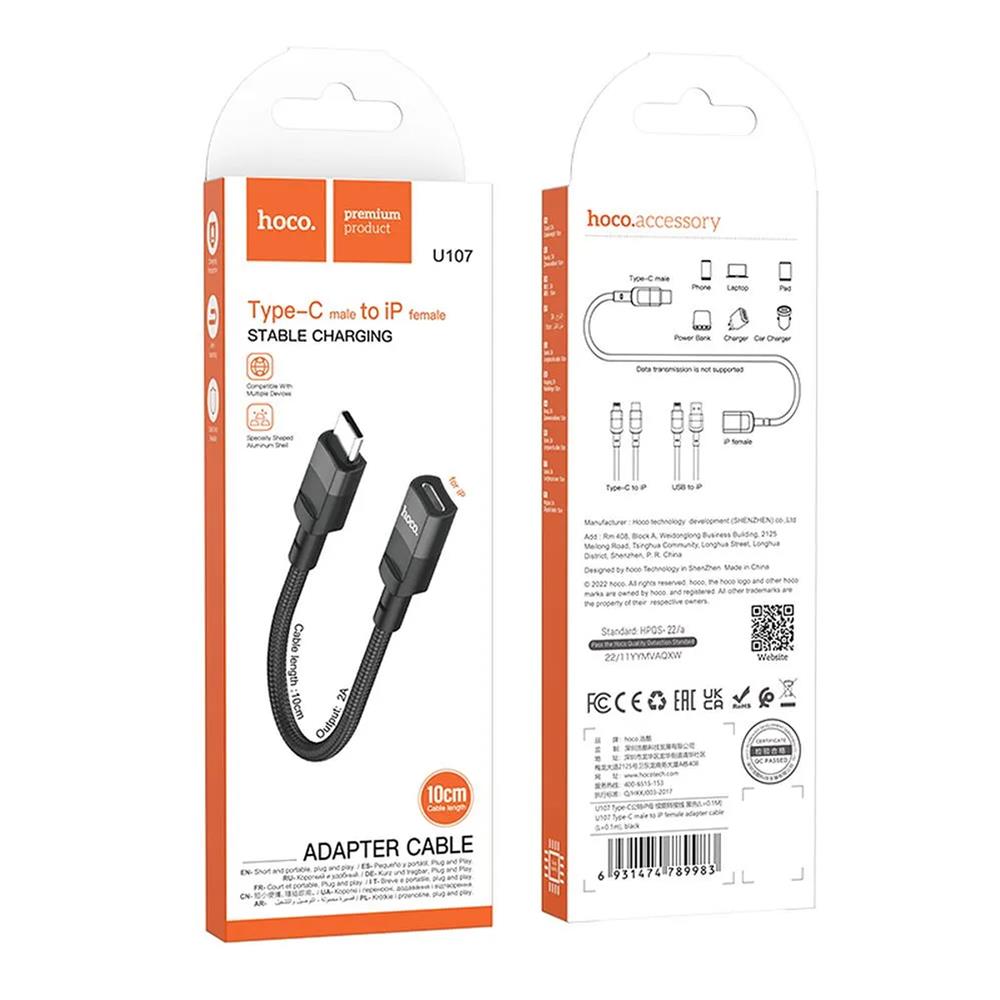Hoco U107 USB-C auf Lightning in Schwarz