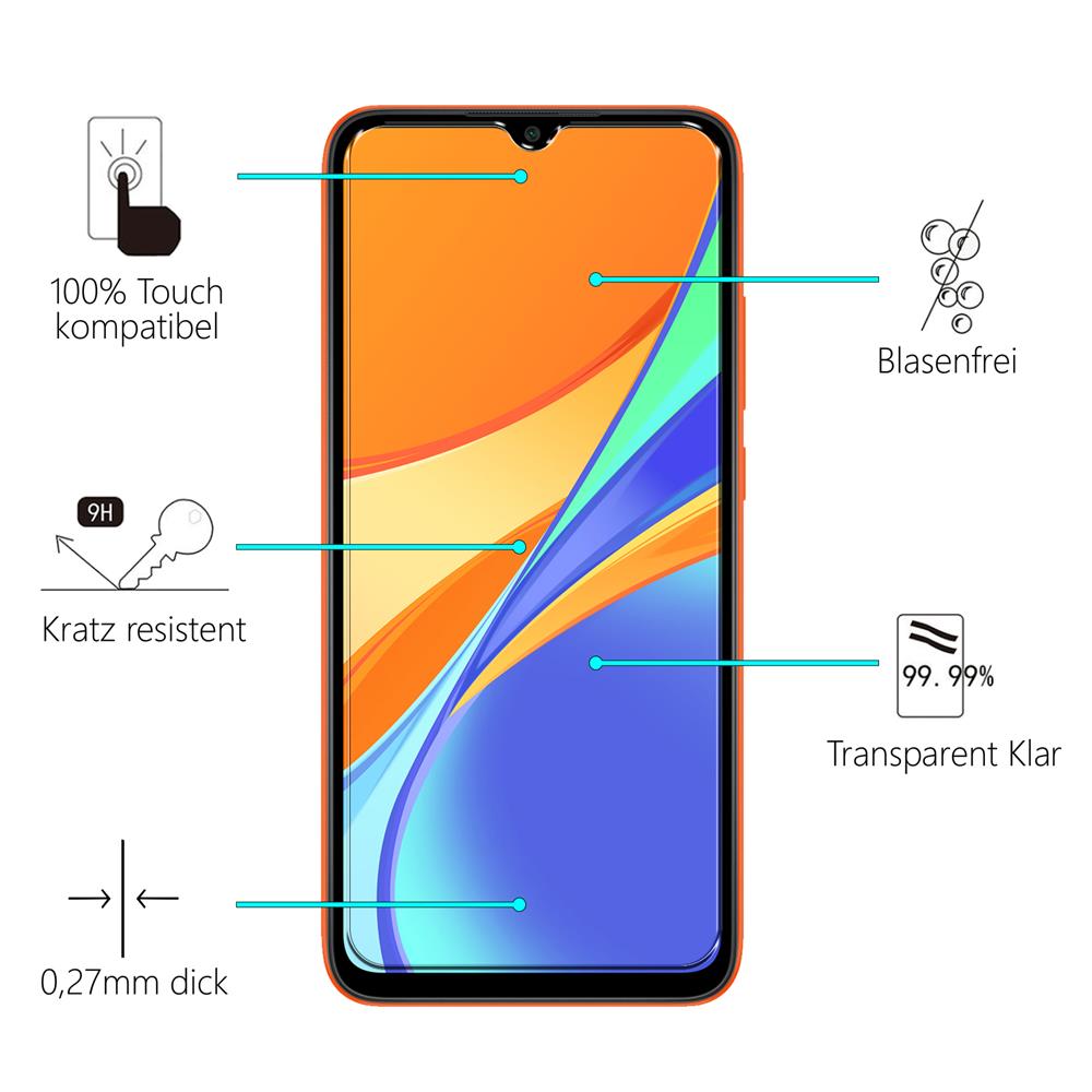Glas 2in1 für Xiaomi Redmi 9C