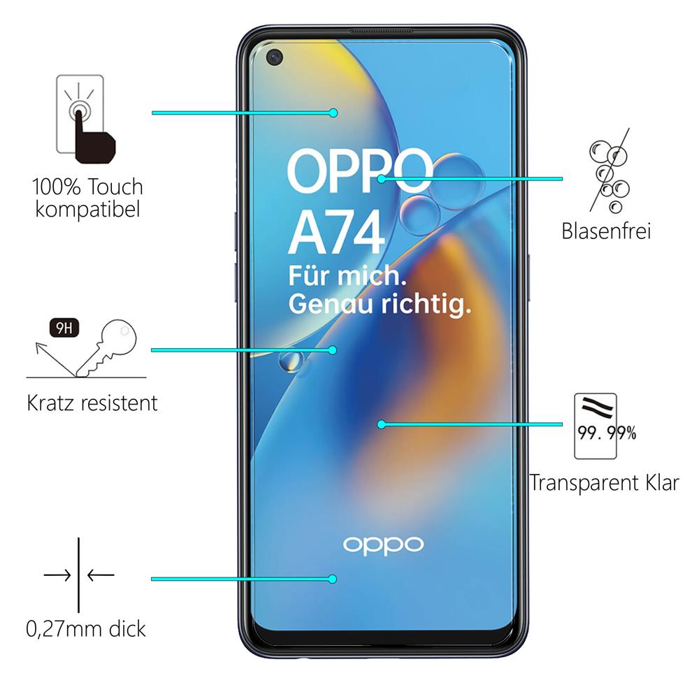 4in1 Glas Set für OPPO A74 4G
