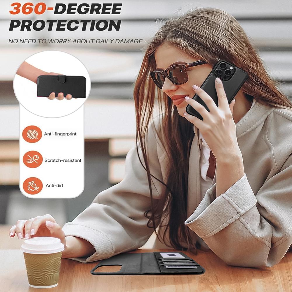 Magnetic Wallet für Apple iPhone 16 Pro Max in Schwarz