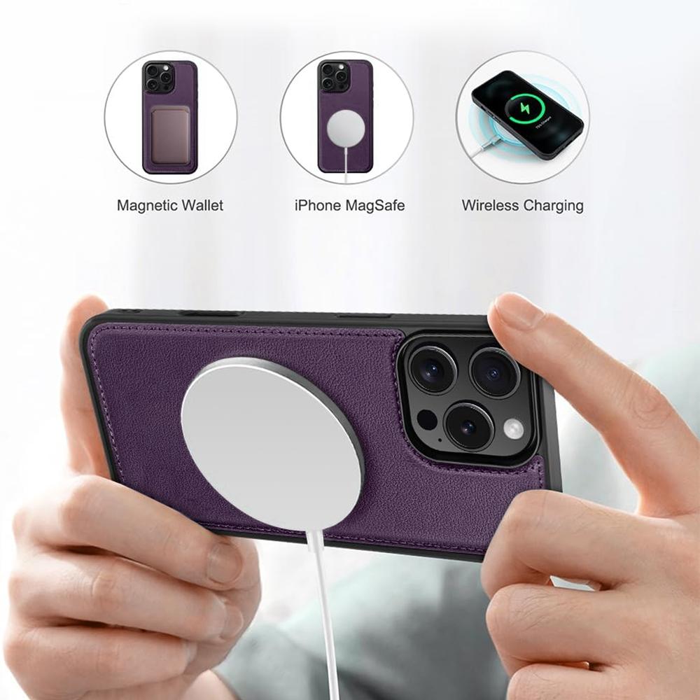 Magnetic Wallet für Apple iPhone 16 Pro Max in Violett
