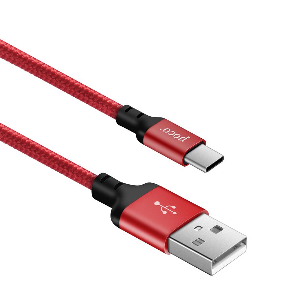 Hoco USB Kabel - X14 Type-C - 2M in Schwarz-Rot