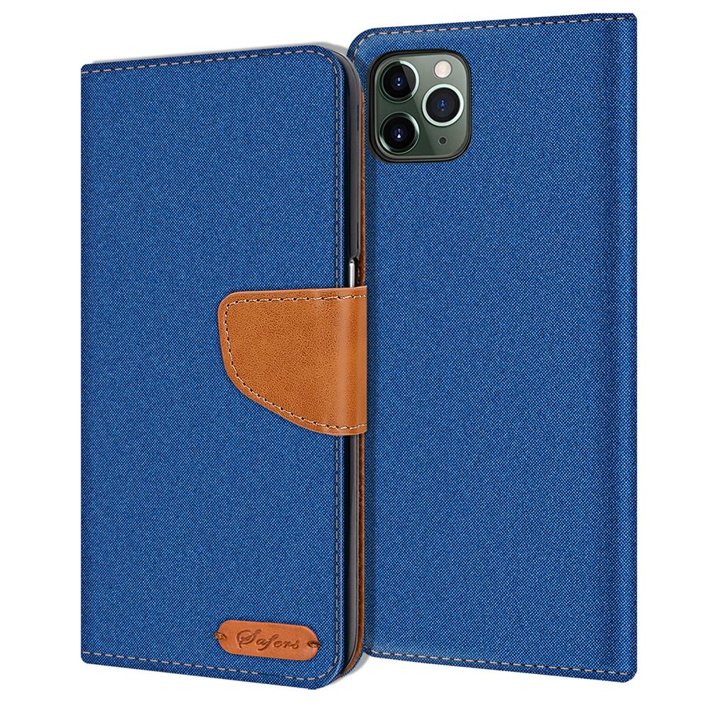 Textil Wallet für Apple iPhone 11 Pro Max in Blau