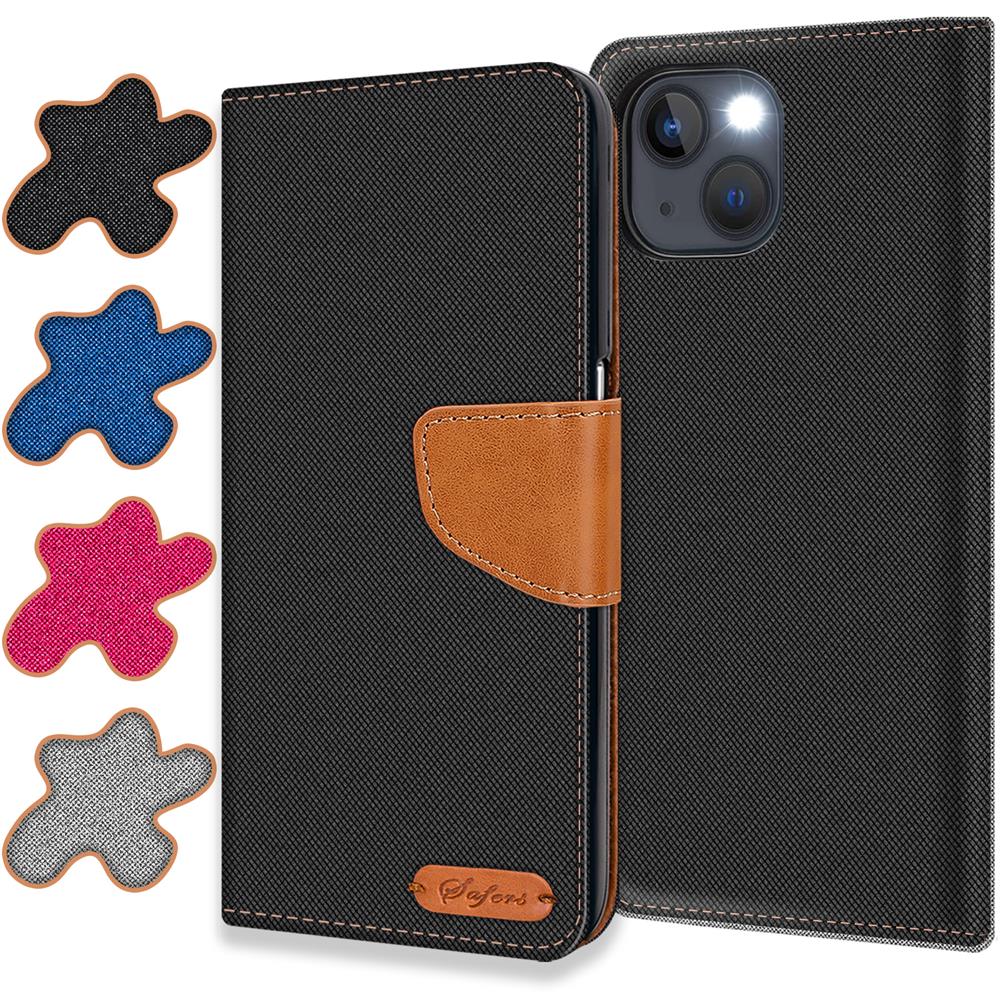 Textil Wallet für Apple iPhone 15 Plus
