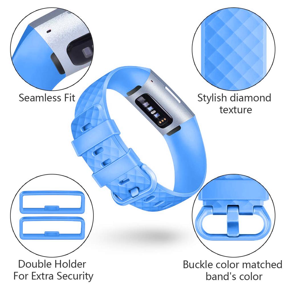 Fitnessarmband TPU für Fitbit Charge 3 / 4 - Größe S in Blau
