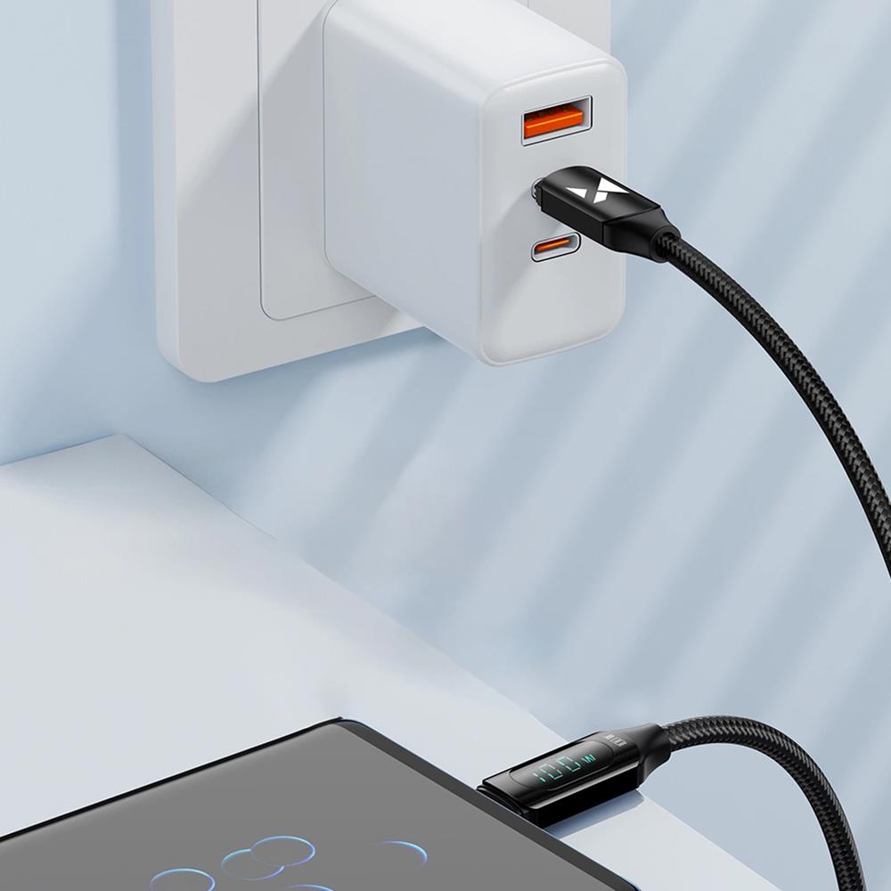 Wozinsky Display Ladekabel Type C / Type C 1M in Schwarz