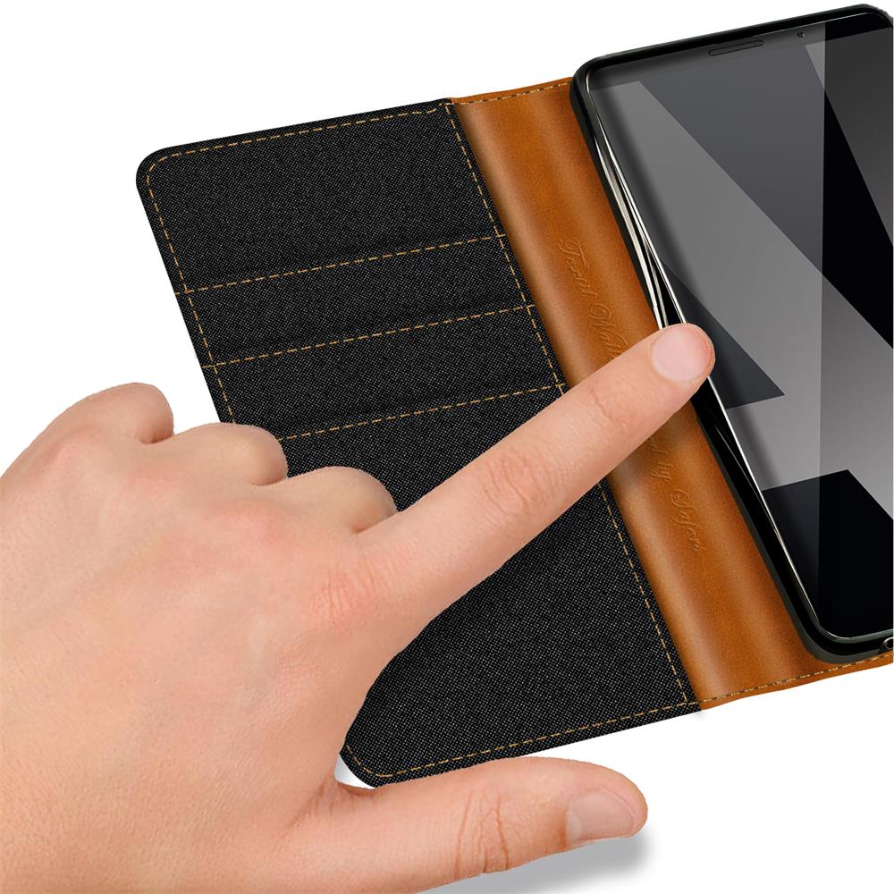 Textil Wallet für Huawei Mate 10 Pro in Schwarz