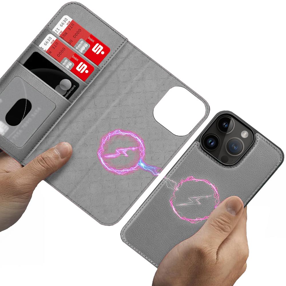 Magnetic Wallet für Apple iPhone 16 Pro Max in Grau