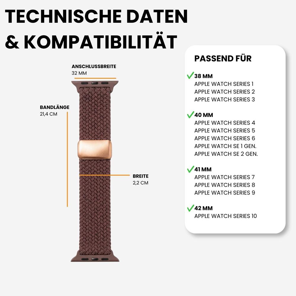 Loop Nylonarmband für Apple Watch 1-11/SE1-3 - 38/40/41/42mm in Staubviolett - Universal