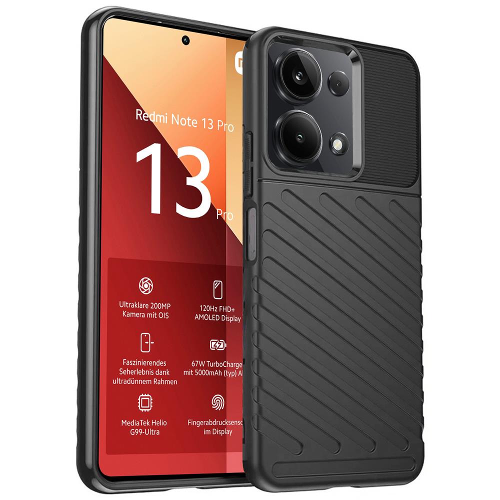 Thunder Case für Xiaomi Redmi Note 13 Pro 4G in Schwarz
