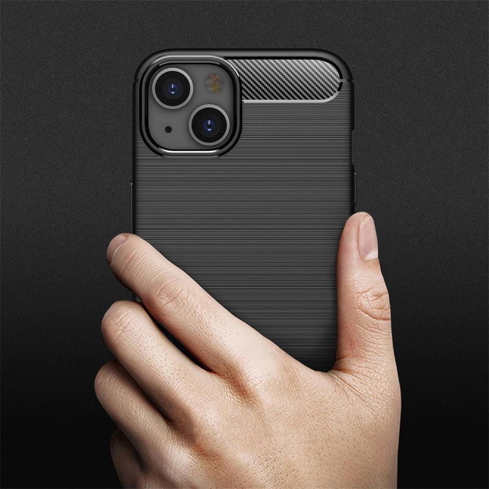 Carbon Brush TPU für Apple iPhone 15 Plus in Schwarz