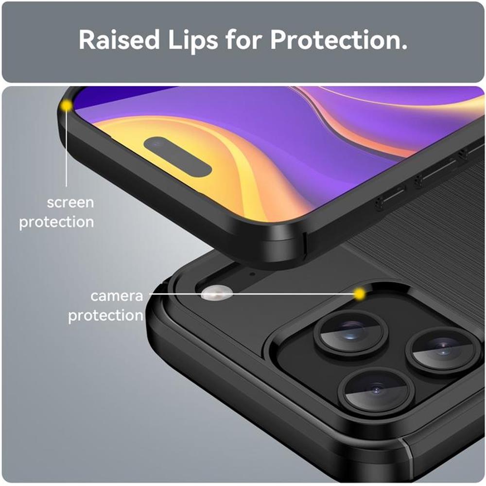 Carbon Brush TPU für Apple iPhone 17 Pro Max in Schwarz