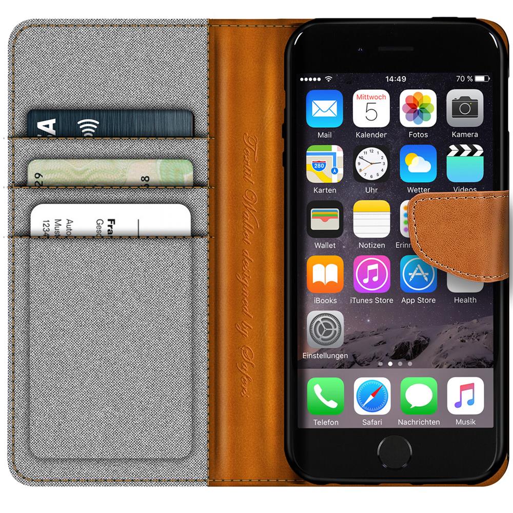 Textil Wallet für Apple iPhone 7 / 8 / SE 2 in Grau