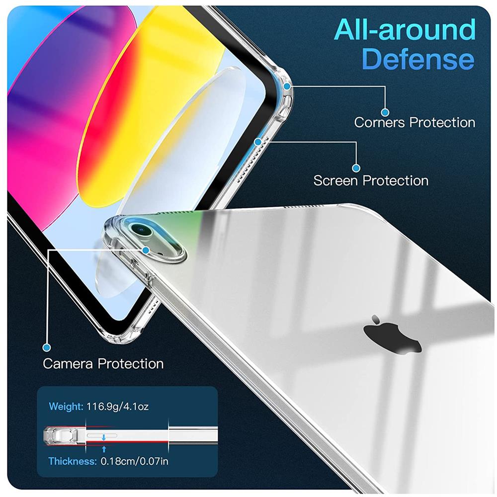 Rugged TPU Tab für Apple iPad 10.9 2022 in Transparent